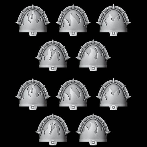 Flame Shoulder Pads - Set of 10 - Archies Forge