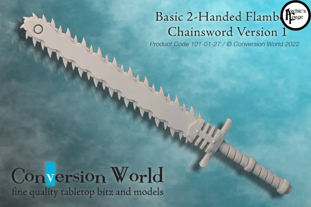 Basic 2-Handed Flamberg Chainsword Version 1 - Archies Forge