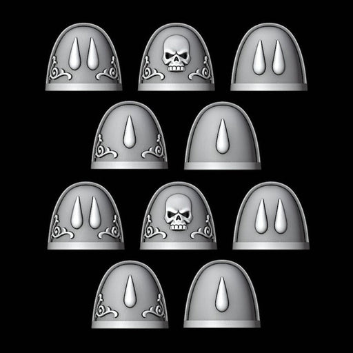 Blood Drop and Skull Shoulder Pads - Legio Sanguine - Set of 10 - Archies Forge