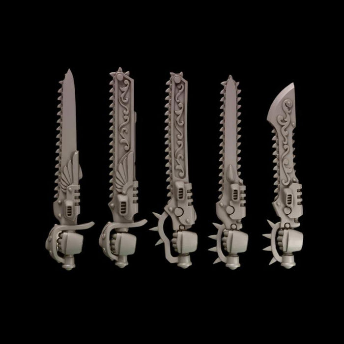 Legio Sanguine - Chainswords - Set of 5 - Left Handed