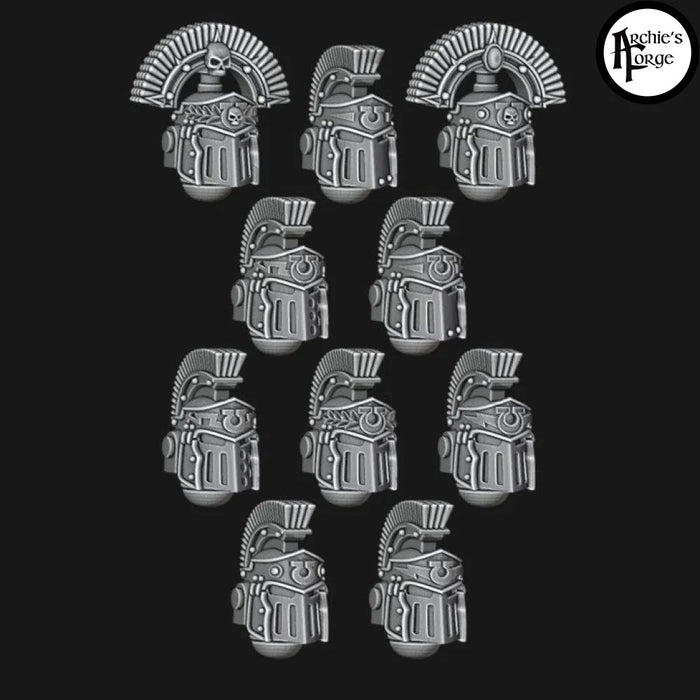 Crested Roman MK3 Helmets - Legio Ultra - Set of 10 - Archies Forge