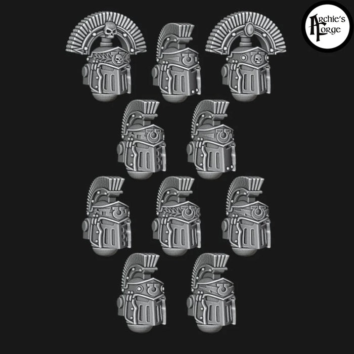 Crested Roman MK3 Helmets - Ultramarines- Set of 10 - Archies Forge