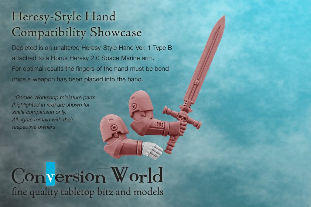 Heresy-Style Infantry Hand Version 1 (Left Hand, Type B) - Archies Forge