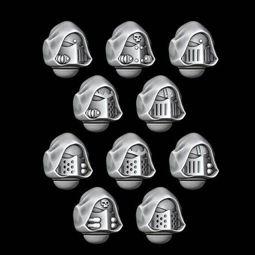Hooded Knight Helmets - Design 2 - Plain Hood - Set of 10 - Archies Forge