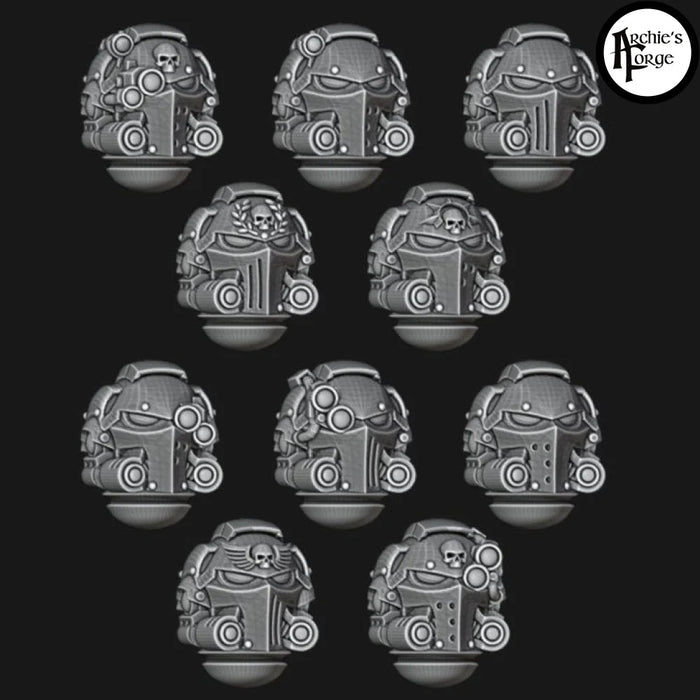 Knight Gravis / Heavy Intercessor Bionic Helmets - Set of 10 - Archies Forge