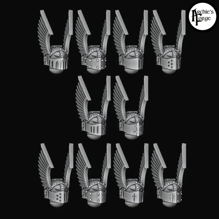 Large Winged Helmets - Legio Angelus - Set of 10 - Archies Forge