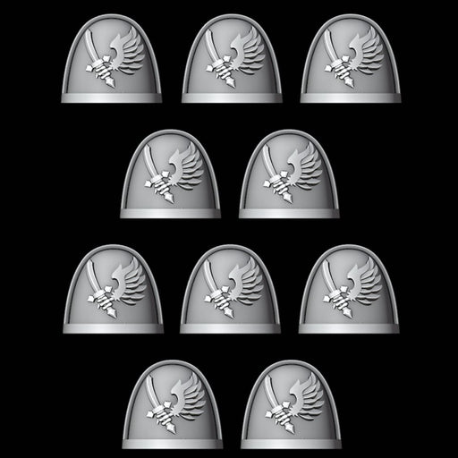 Legio Angelus Raven Wing Pads - Set of 10 - Archies Forge