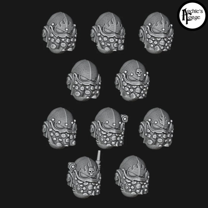 Salamanders Primaris Veteran Helmets - Set of 10 - Archies Forge