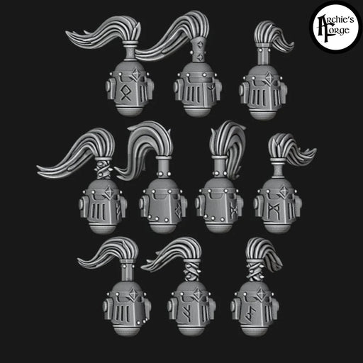 Legio Fenris MK2 Topknot Runic Helms - Set of 10 - Archies Forge