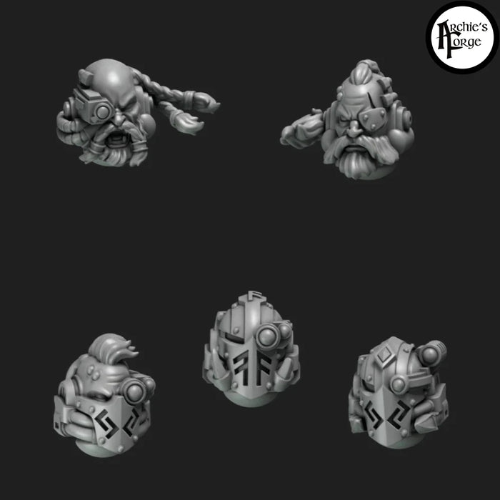 Space Wolves Veteran Heads - Set of 5 - Archies Forge