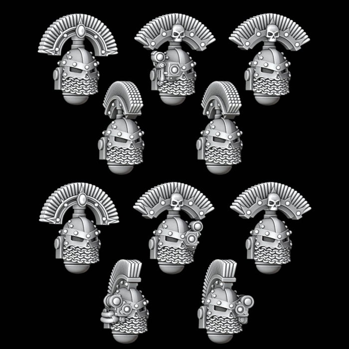 Legio Iron - Chainmail Skull Helmets - Large Crest - Set of 10 - Archies Forge