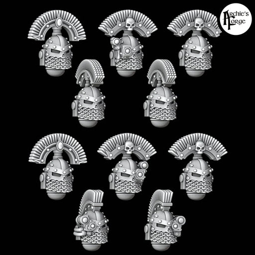 Legio Iron - Chainmail Skull Helmets - Large Crest - Set of 10 - Archies Forge