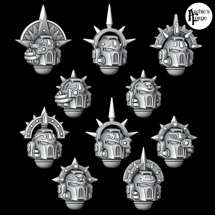 Legio Sanguine Greek Crowned MK7 Helmets - Set of 10 - Archies Forge