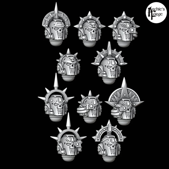 Legio Sanguine Greek Skull Crowned Helmets - Set of 10 - Archies Forge