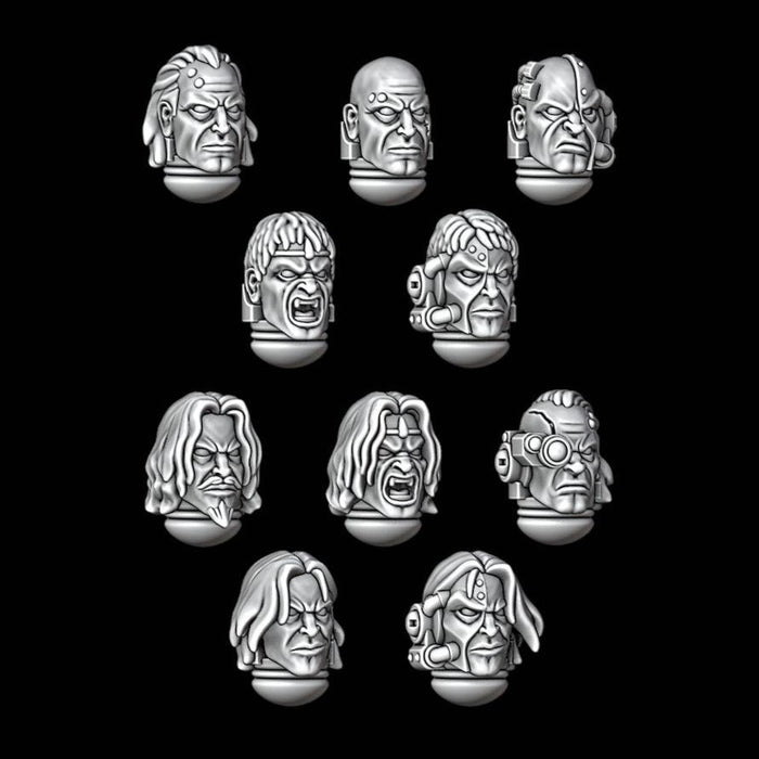 Legio Sanguine Space Marine Heads - Set of 10 - Archies Forge