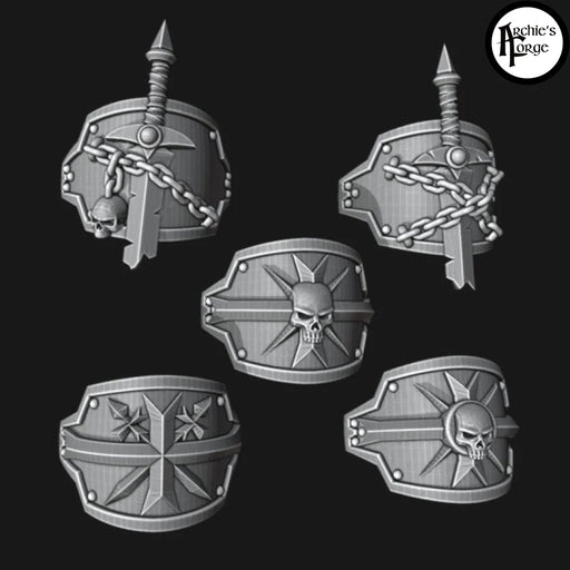 Black Templar Sword Brethren Shoulder Pad Toppers - Set of 5 - Archies Forge