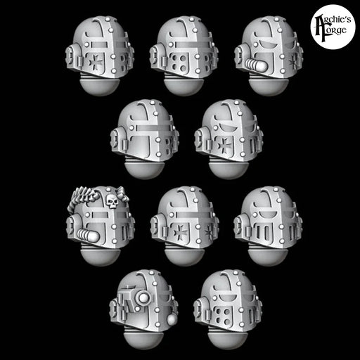 Legio Templaris Crusader Rounded Helmets - Set of 10 - Archies Forge