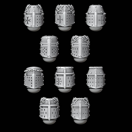 Legio Templaris Knight Bucket Helmets - Set of 10 - Archies Forge