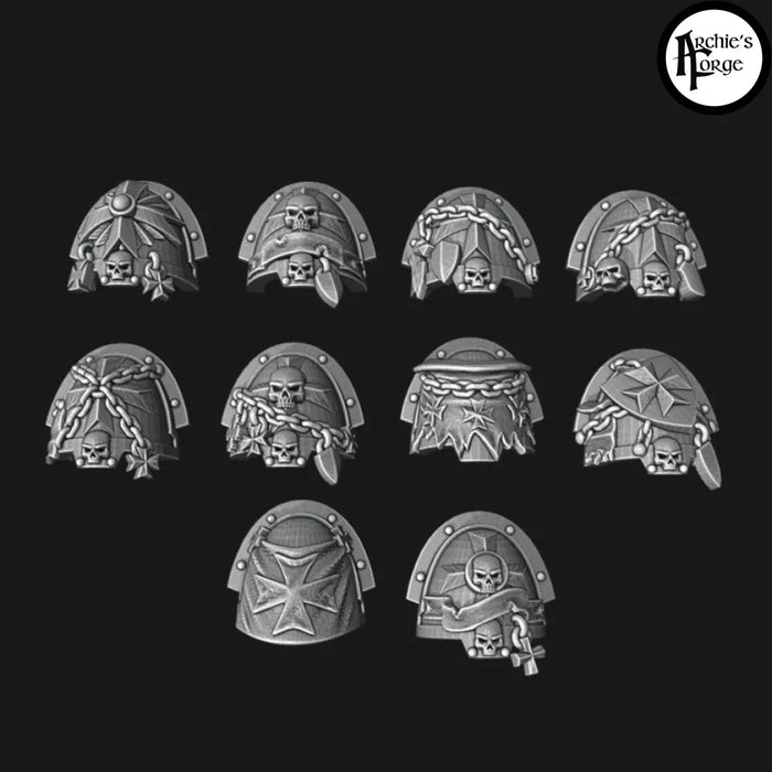 Legio Templaris Ornate Shoulder Pads - Set of 10 - Archies Forge