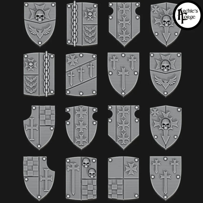 Legio Templaris Tilting Shields - Set of 16 - Design 4 - Archies Forge