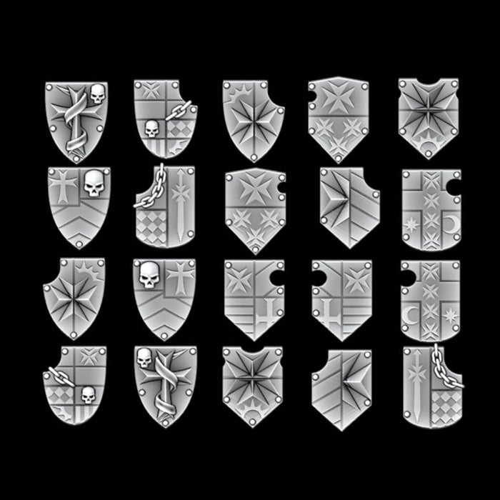 Legio Templaris Tilting Shields - Set of 20 - Design 1 - Archies Forge