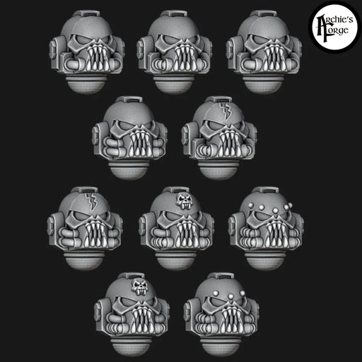 Night Lords MK7 Helmets - Plain - Set of 10 - Archies Forge