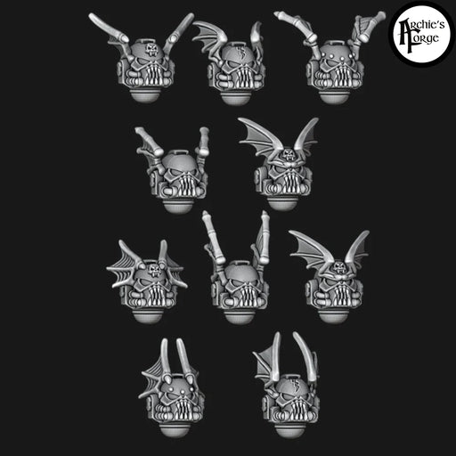 Night Lords MK7 Helmets - Wings - Set of 10 - Archies Forge