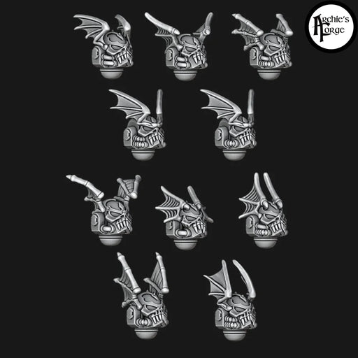 Night Lords Skull Mask Helmets - Big Wings - Set of 10 - Archies Forge