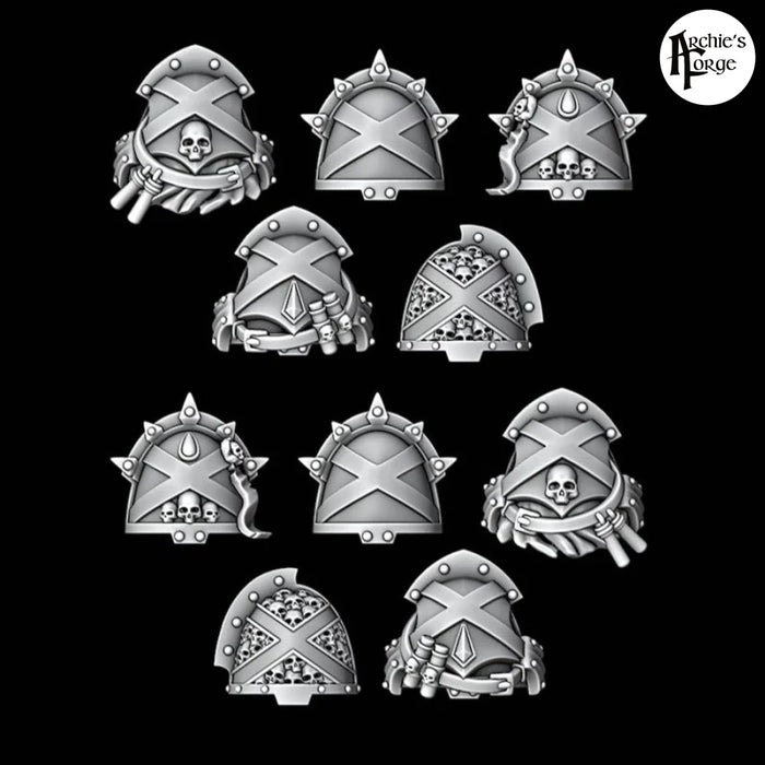 Ornate Death Company Shoulder Pads - Legio Sanguine Set Of 10