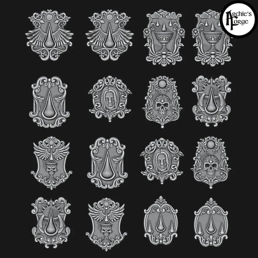 Ornate Blood Angels Tilting Shields - Set of 16 - Archies Forge