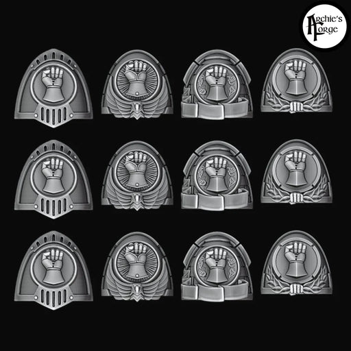 Ornate Shoulder Pad - Imperial / Crimson Fists - Set of 12 - Archies Forge