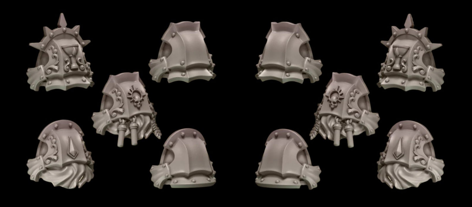 Reinforced Shoulder Pads - Legio Sanguine - Set of 10 - Archies Forge