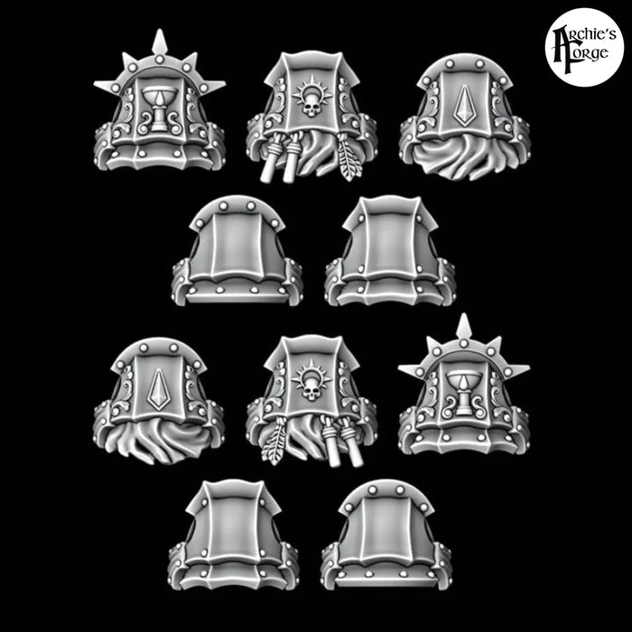 Reinforced Shoulder Pads - Legio Sanguine - Set of 10 - Archies Forge