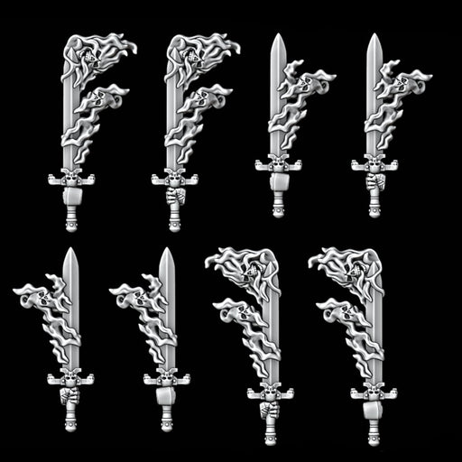 Skull and Flame Swords - Set of 8 - Archies Forge
