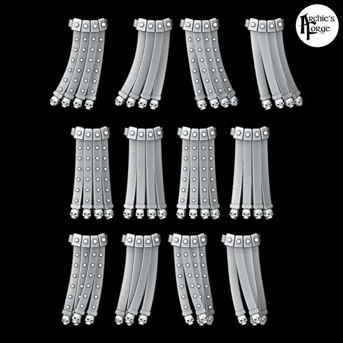 Skull Pteruges - Set of 12 - Archies Forge