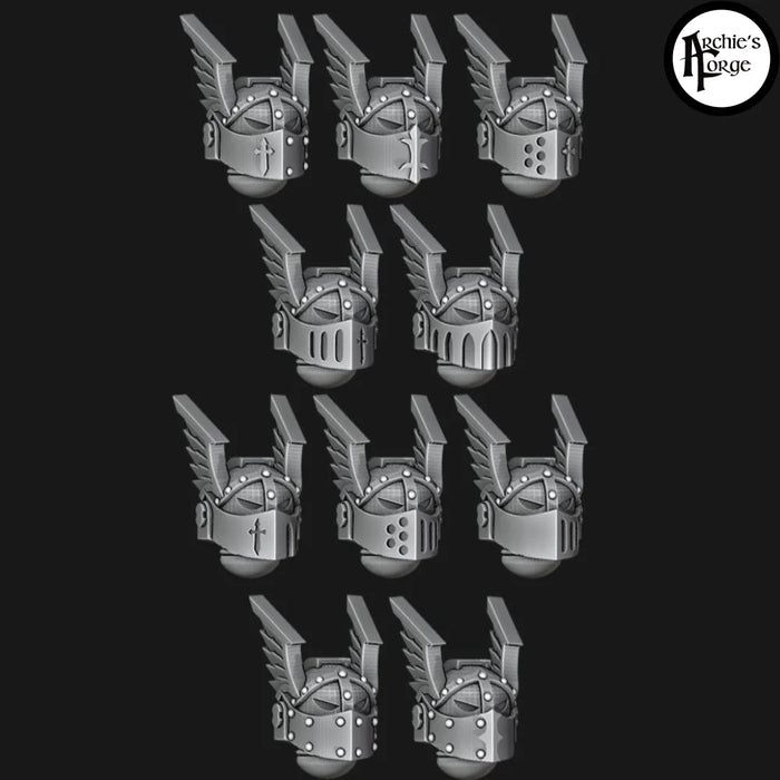 Small Winged Helmets - Legio Angelus - Set of 10 - Archies Forge