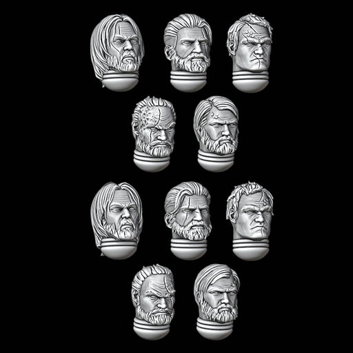 Space Marine Heads - Set of 10 - Archies Forge