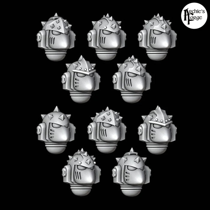 Spiked Legio Traitoris Beakie Helmets - Set of 10 - Archies Forge