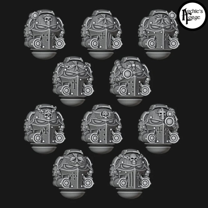 Templar Knight Gravis / Heavy Intercessor Helmets - Set of 10 - Archies Forge