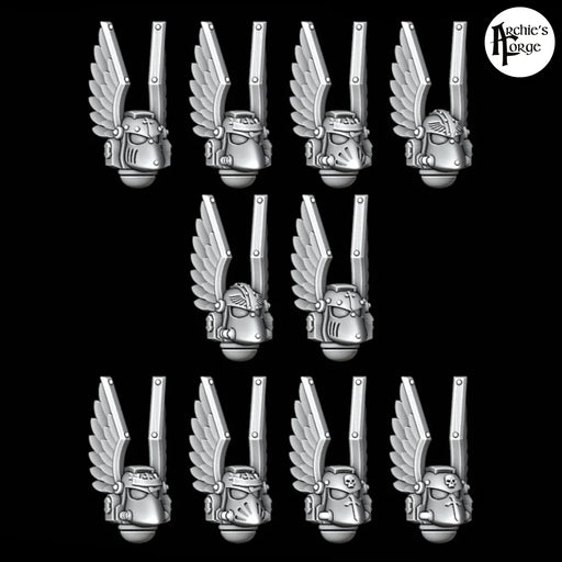 Winged Legio Angelus MK6 Helmets - Medium Wings - Set of 10 - Archies Forge