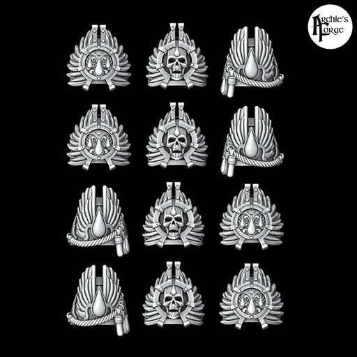 Winged Ornate Shoulder Pads - Legio Sanguine - Set of 12 - Archies Forge