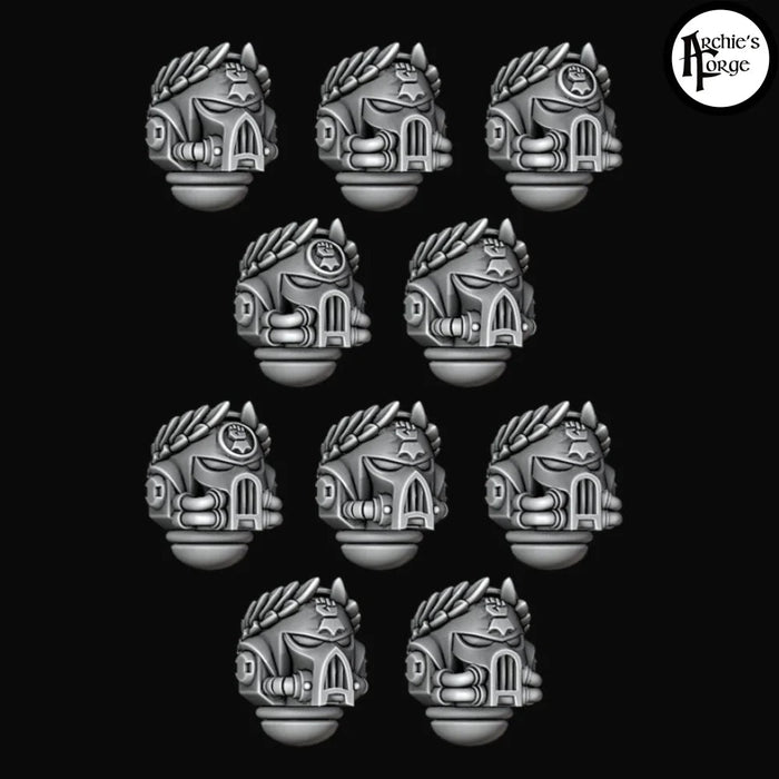 Wreathed Retro Helmets - Legio Fist - Set of 10 - Archies Forge