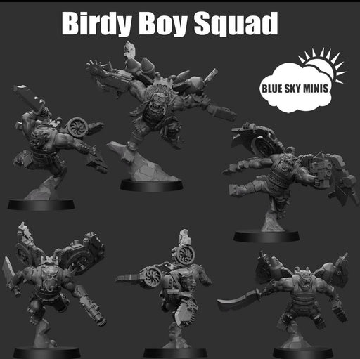 6 Space Ork Birdy Boyz - Design by Blue Sky Miniatures - Archies Forge