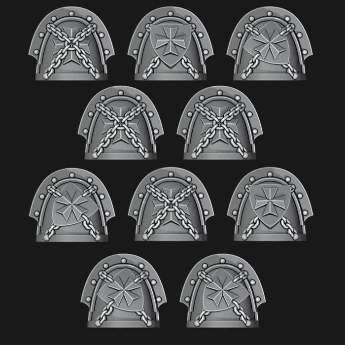 Black Templar Chain Shoulder Pads - Set of 10 - Archies Forge