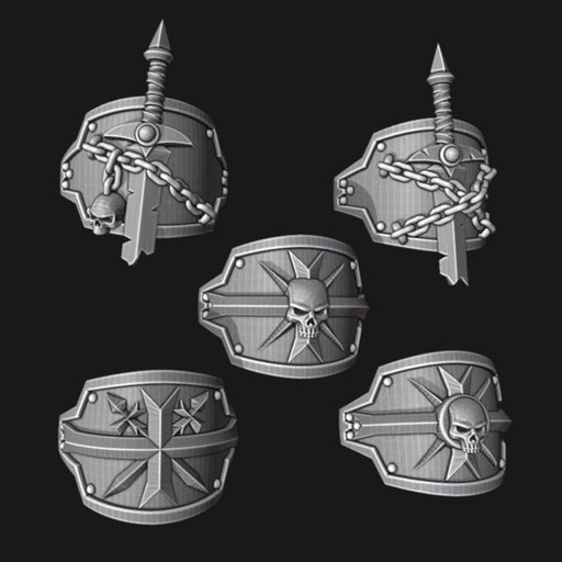 Black Templar Sword Brethren Shoulder Pad Toppers - Set of 5 - Archies Forge
