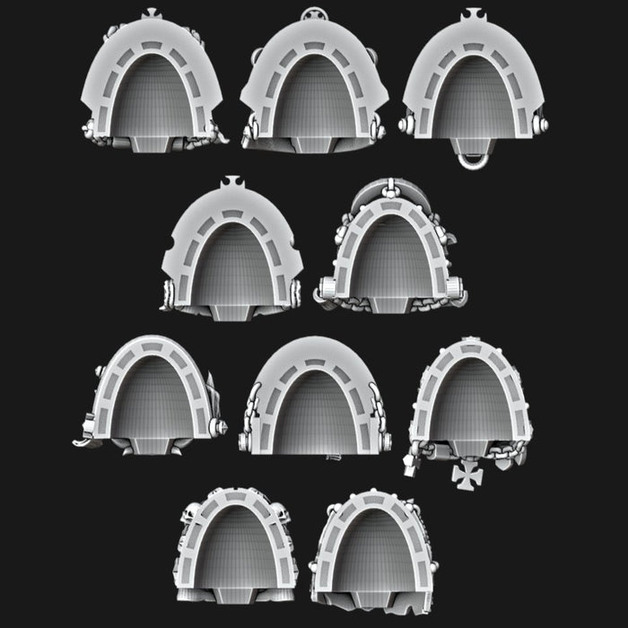 Black Templar Veteran Shoulder Pads - Set of 10 - Archies Forge