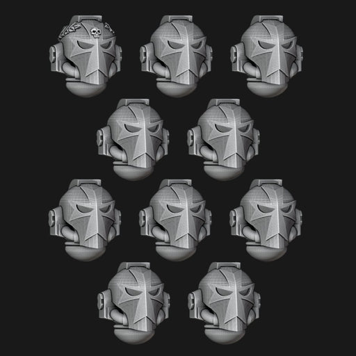 Black Templars Crusader Helmets - Set of 10 - Archies Forge