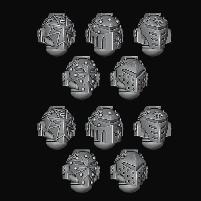 Black Templars Crusader Helmets - Set of 10 - Archies Forge