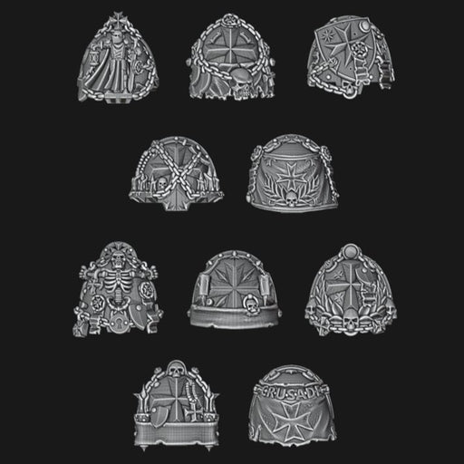 Black Templars Ornate Gravis Pads - Set of 10 - Archies Forge