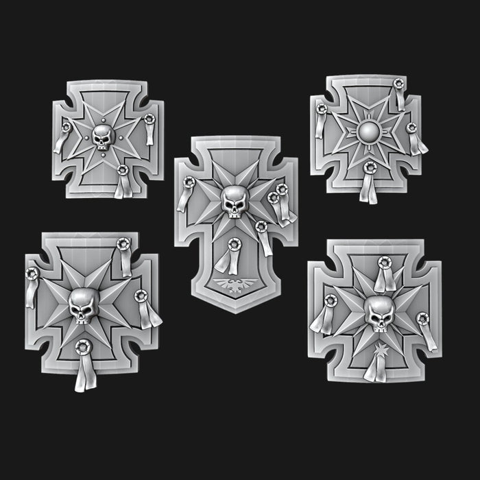 Black Templars Terminator Storm Shields - Set of 5 - Archies Forge
